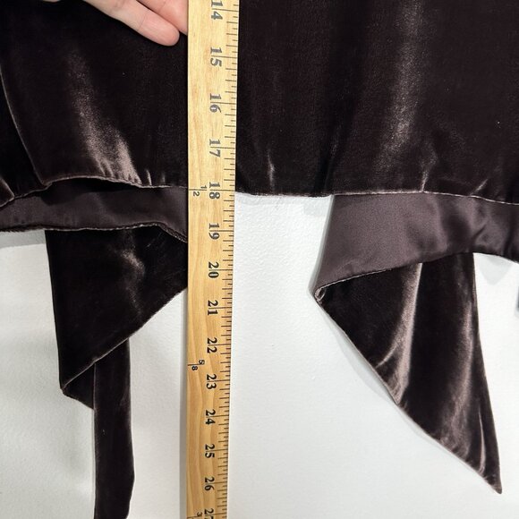 Chocolate Brown Cardigan Velvet Topper Size XL Satin Reversible - Picture 4 of 11